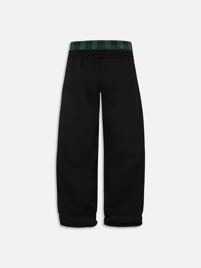 Plaid Double Waisted Sweatpants