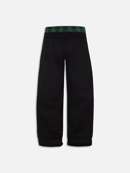 Plaid Double Waisted Sweatpants