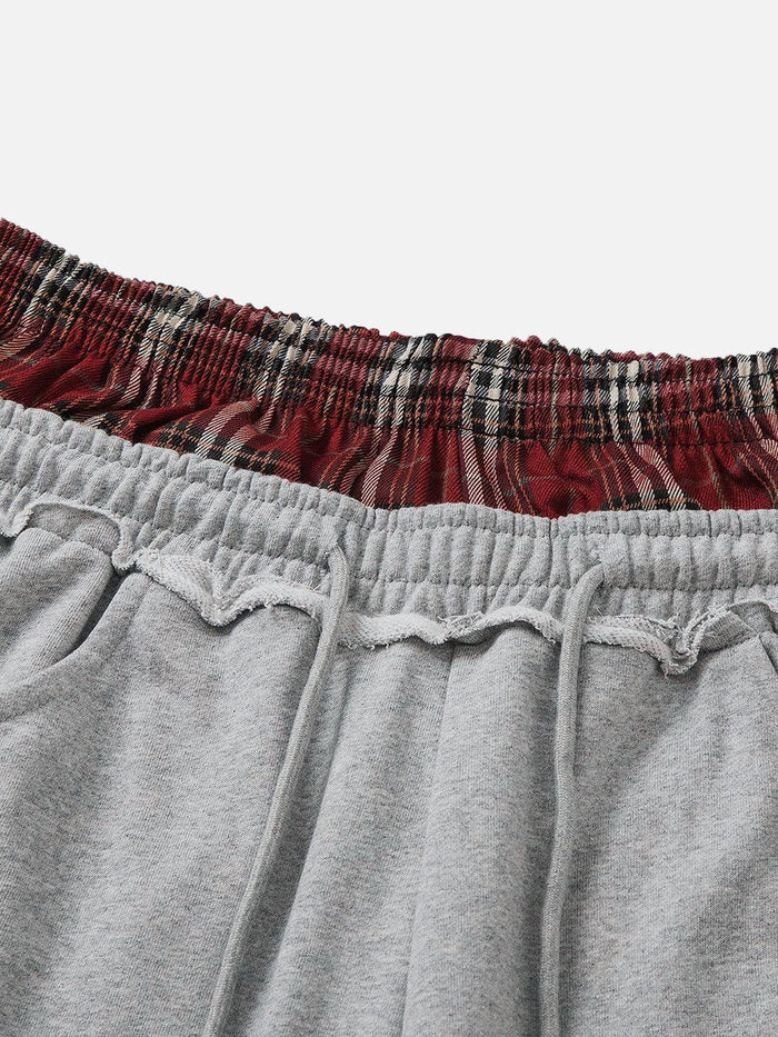 Plaid Double Waisted Sweatpants