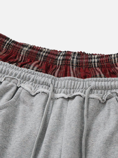 Plaid Double Waisted Sweatpants