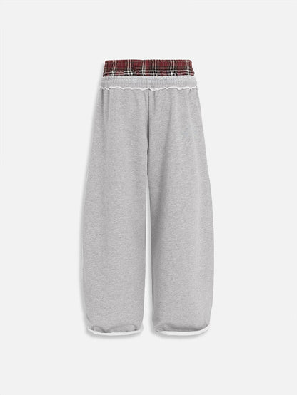 Plaid Double Waisted Sweatpants