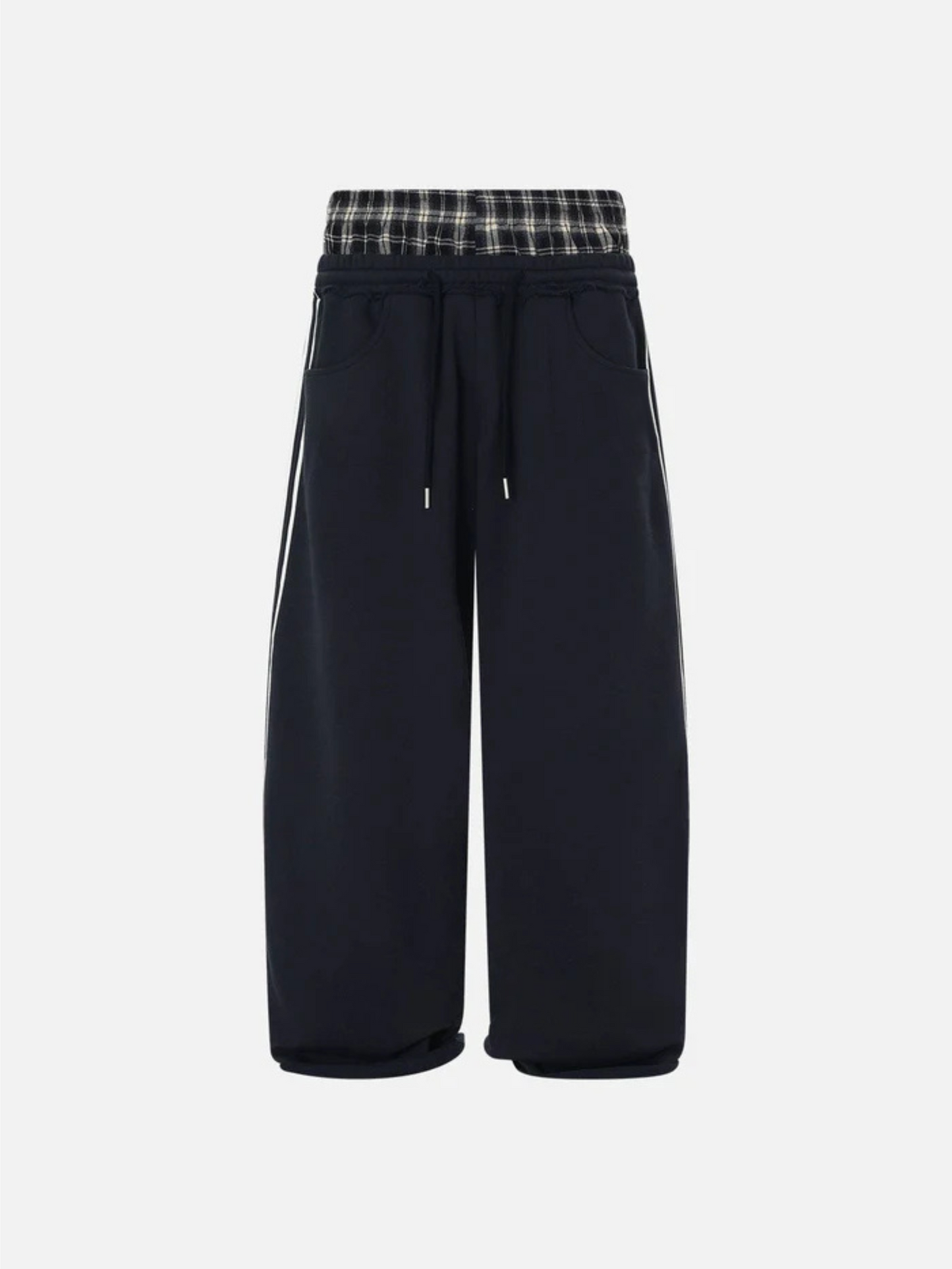 Plaid Double Waisted Sweatpants