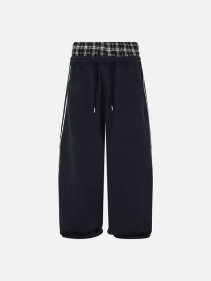 Plaid Double Waisted Sweatpants